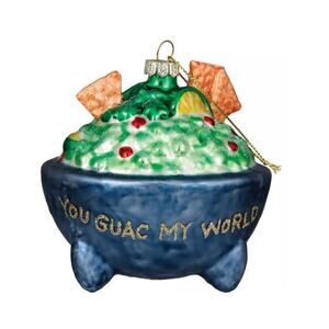 Destination Holiday You Guac My World Glass Christmas Ornament 4"
